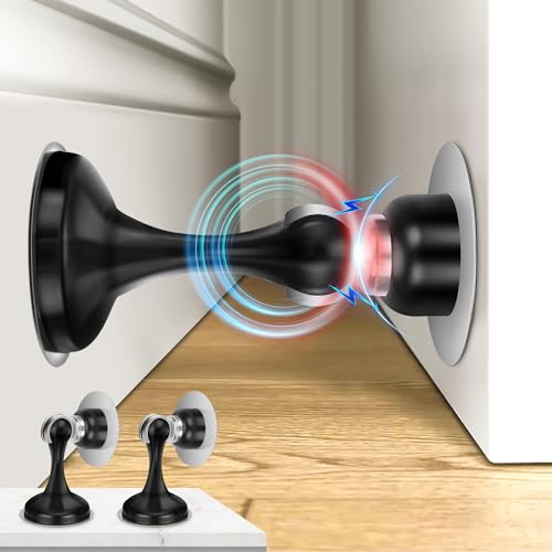 Smart Home Crosize Magnetic Door Stoppers 2 Pack, Stainless Steel Door for Daily Use