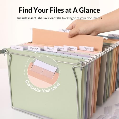 Minimalist SUNEE Hanging File Folders, 50 Pack Letter Size Hanging Essentials