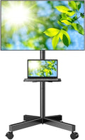 luxury PERLESMITH Rolling TV Stand, Mobile TV Stand