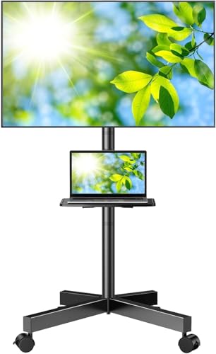 luxury PERLESMITH Rolling TV Stand, Mobile TV Stand