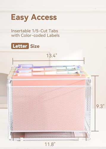 Eco-Friendly SortRax Plastic Extra Capacity Hanging File Folders, 2" Pastel Collection