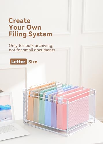 Eco-Friendly SortRax Plastic Extra Capacity Hanging File Folders, 2" Pastel Collection