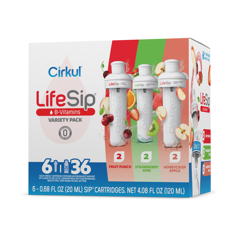 Vitamin-Infused LifeSip 6-Pack Variety Pack PN3A - Electrolyte Hydration Enhanced Taste Cartridges - Default Title