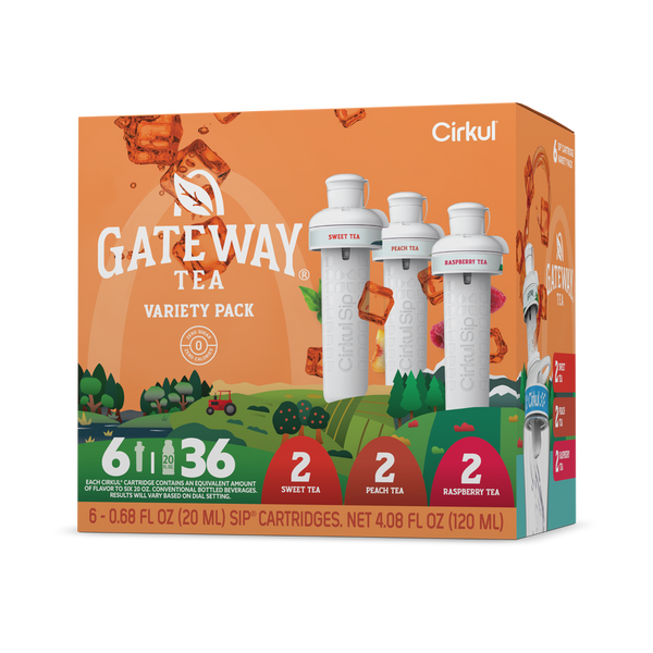 Vitamin-Infused Gateway Tea 6-Pack Variety Pack HM0F - Sugar-Free Fruit Flavor Cartridge Refill - Default Title