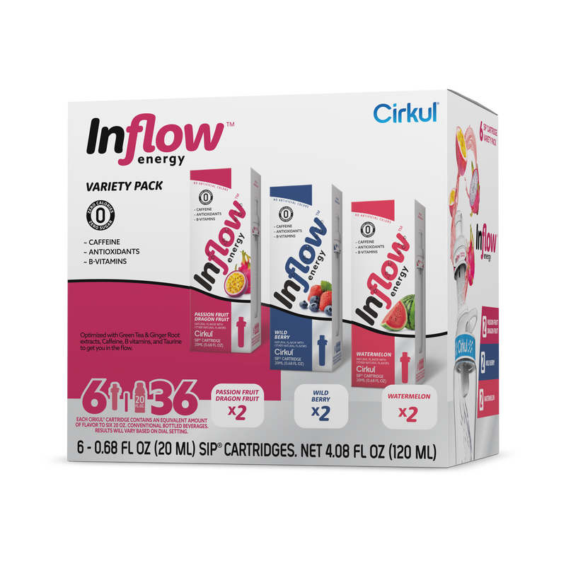 Sugar-Free Inflow Energy 6-Pack Variety Pack VCUW - Vitamin-Infused Natural Refreshing Flavor Core - Default Title