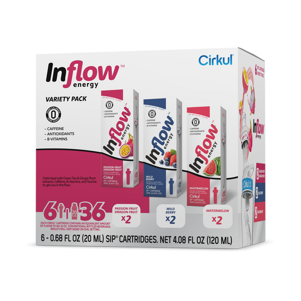 Sugar-Free Inflow Energy 6-Pack Variety Pack VCUW - Vitamin-Infused Natural Refreshing Flavor Core - Default Title
