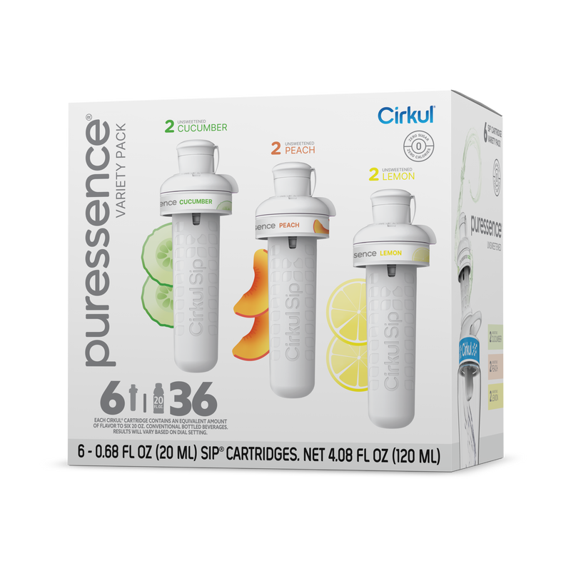 Sugar-Free Puressence 6-Pack Variety Pack 3T3F - Zero-Calorie Multi-Flavor Sip Pods for Water Bottle - Default Title