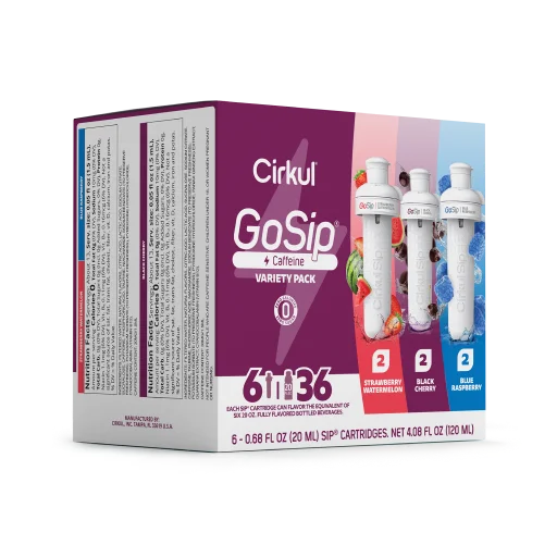 Refreshing Electrolyte GoSip 6-Pack Variety Pack CB6Q - Electrolyte Hydration Enhanced Taste Cartridges Detail